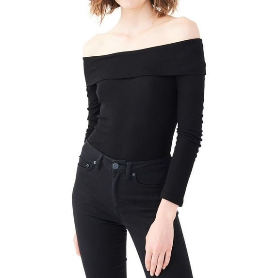Aeropostale Womens Off The Shoulder Pullover Blouse, Black, Juniors, X-Small