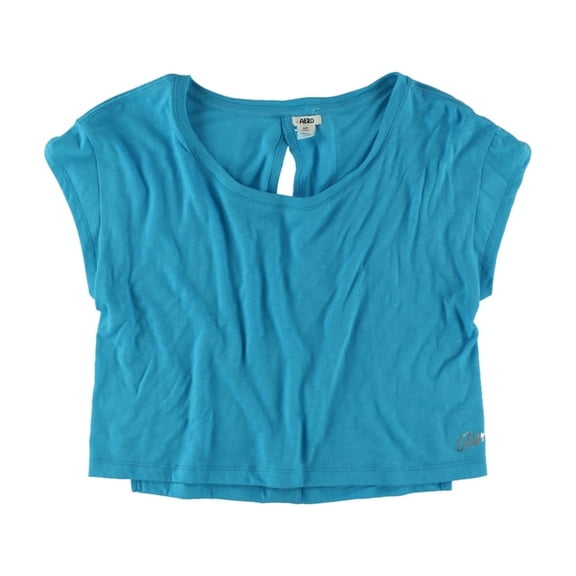 Aeropostale Womens Open Back Pajama Sleep T-shirt, Blue, Juniors, Medium