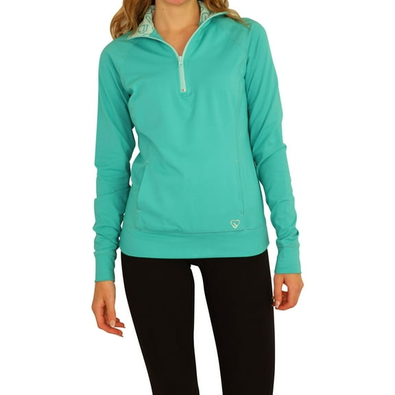 Aeropostale Womens Quarter Zip Pullover Pajama Sleep T-shirt, Green, Juniors, Small