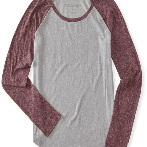 Aeropostale Womens Raglan Basic T-Shirt, Grey, Juniors, Small