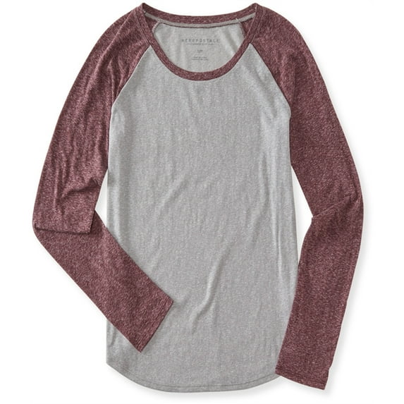 Aeropostale Womens Raglan Basic T-Shirt, Grey, X-Large
