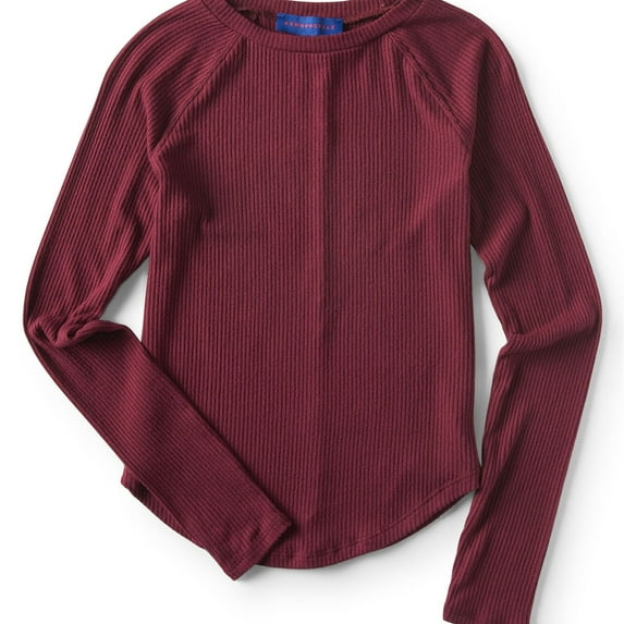 Aeropostale Womens Raglan Basic T-Shirt, Purple, Juniors, Large