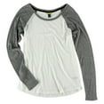 thumbnail image 1 of Aeropostale Womens Raglan LS Basic T-Shirt, Off-White, Juniors, Medium, 1 of 1
