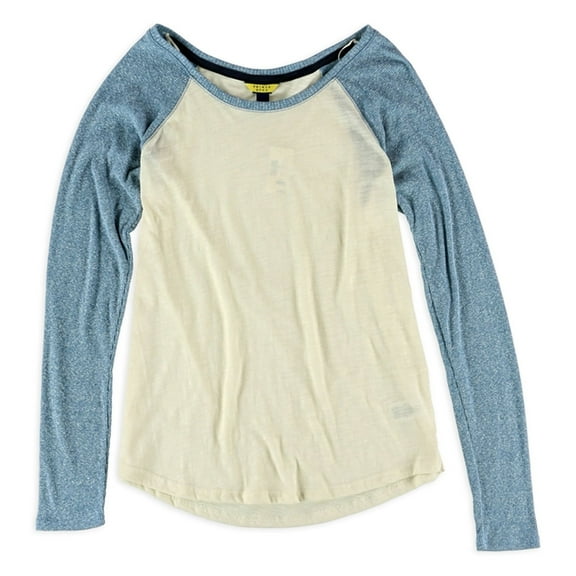 Aeropostale Womens Raglan LS Basic T-Shirt, Off-White, Juniors, Medium