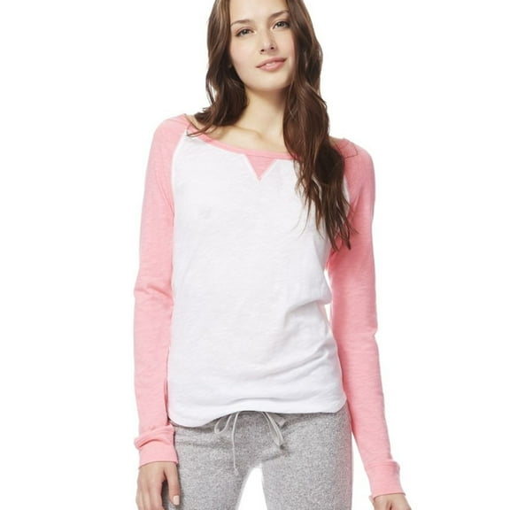 Aeropostale Womens Raglan Tee Pajama Sleep T-shirt, White, Juniors, Large