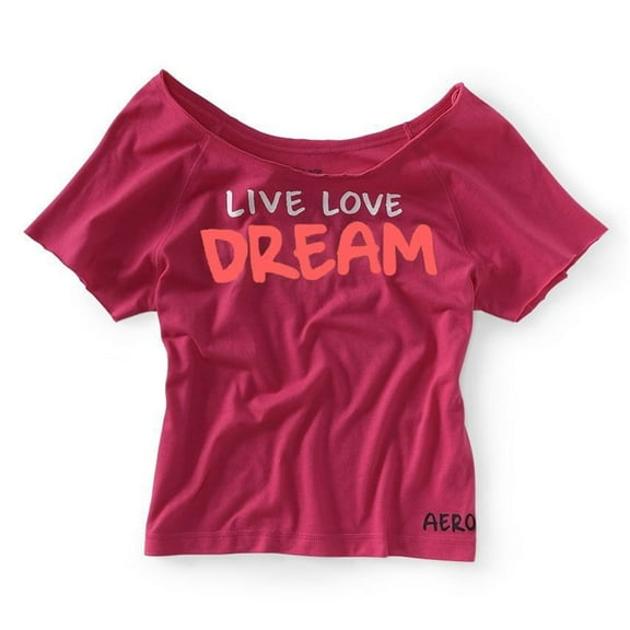 Aeropostale Womens Raglan Yoga Pajama Sleep T-shirt, Pink, Juniors, X-Large