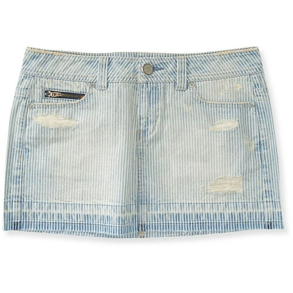 Aeropostale Womens Railroad Stripe Mini Skirt, Blue, 000 Size