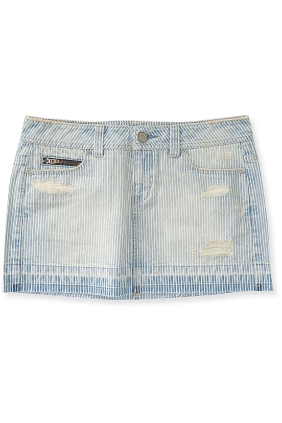 Aeropostale Womens Railroad Stripe Mini Skirt, Blue, 000 Size