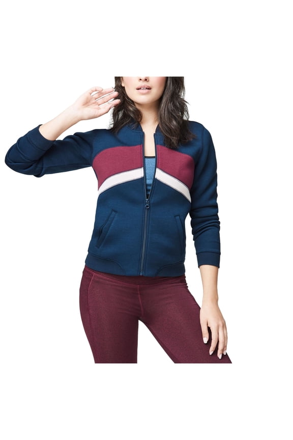 Aeropostale Womens Retro Bomber Jacket, Blue, Juniors, X-Small