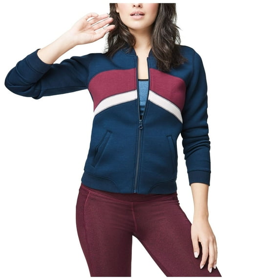 Aeropostale Womens Retro Bomber Jacket, Blue, Juniors, X-Small