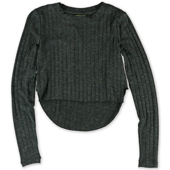 Aeropostale Womens Ribbed Hi-Lo Pullover Sweater, Grey, X-Large