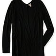 thumbnail image 1 of Aeropostale Womens Ribbed Open Front Cardigan Sweater, Black, X-Small, 1 of 1