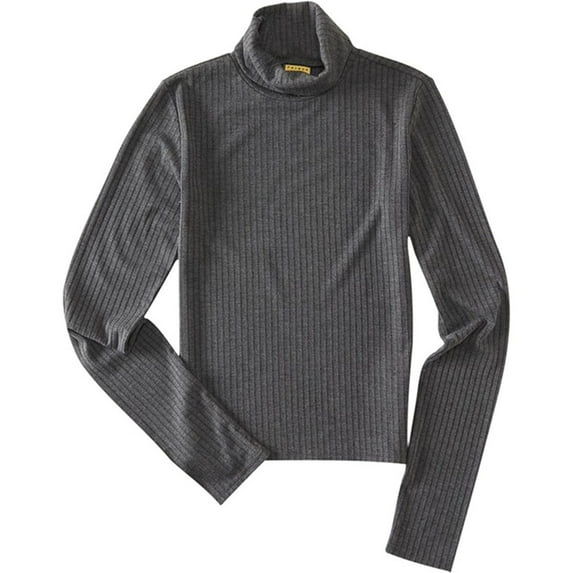 Aeropostale Womens Ribbed Turtleneck Pullover Sweater, Grey, X-Large