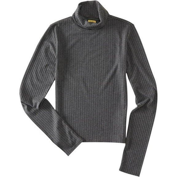 Aeropostale Womens Ribbed Turtleneck Pullover Sweater, Grey, X-Small