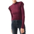 thumbnail image 1 of Aeropostale Womens Ruffle Basic T-Shirt, Purple, Juniors, Small, 1 of 1