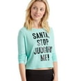 thumbnail image 1 of Aeropostale Womens Santa Judging Embellished T-Shirt, Green, Juniors, Small, 1 of 2
