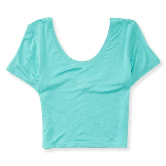 Aeropostale Womens Scoop-Back Bodycon Basic T-Shirt, Green, Juniors, X-Large