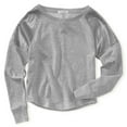 thumbnail image 1 of Aeropostale Womens Sequin Shoulder Panels Cropped Knit Sweater, Grey, Juniors, X-Large, 1 of 1
