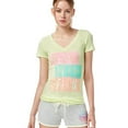 thumbnail image 1 of Aeropostale Womens Sequin Stack Graphic T-Shirt, Green, Juniors, X-Small, 1 of 2