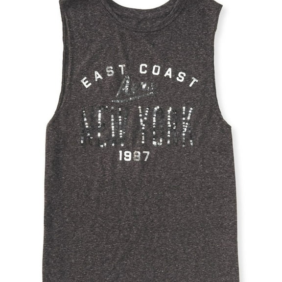 Aeropostale Womens Sequined East Coast Tank Top, Black, Juniors, X-Large