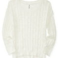 thumbnail image 1 of Aeropostale Womens Sheer Cable Pullover Sweater, Off-White, Medium, 1 of 1