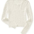 thumbnail image 1 of Aeropostale Womens Sheer Cropped Pullover Sweater, Off-White, X-Small, 1 of 1