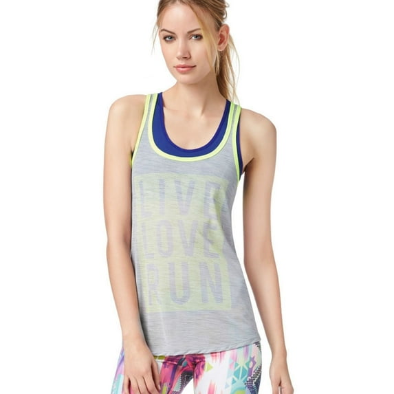 Aeropostale Womens Sheer Run Tank Top, Grey, Juniors, X-Large