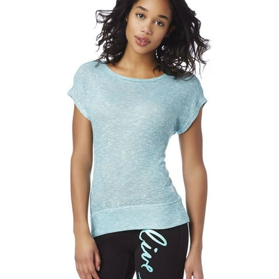 Aeropostale Womens Sheer Scoop-Back Knit Basic T-Shirt, Green, Juniors, X-Small
