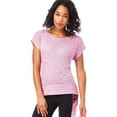 thumbnail image 1 of Aeropostale Womens Sheer Scoop-Back Knit Basic T-Shirt, Purple, Juniors, X-Small, 1 of 3