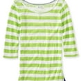 thumbnail image 1 of Aeropostale Womens Sheer Striped Basic T-Shirt, Green, Juniors, Small, 1 of 1