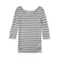 thumbnail image 1 of Aeropostale Womens Sheer Striped Graphic T-Shirt, Black, X-Large, 1 of 1
