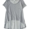 thumbnail image 1 of Aeropostale Womens Sheer Tux Hem Basic T-Shirt, Grey, Juniors, Medium, 1 of 2