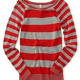 thumbnail image 1 of Aeropostale Womens Skinny Stripe Crew Knit Sweater, Red, Juniors, X-Small, 1 of 1