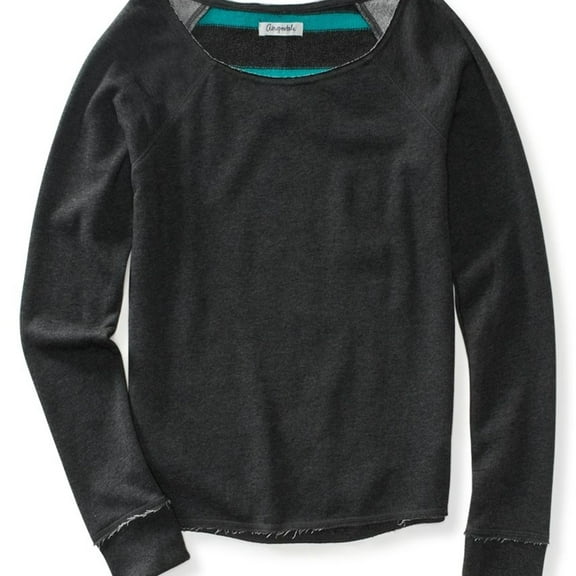 Aeropostale Womens Soft Jersey Knit Sweater, Grey, X-Small