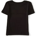 thumbnail image 1 of Aeropostale Womens Solid Basic T-Shirt, Black, Juniors, Large, 1 of 1