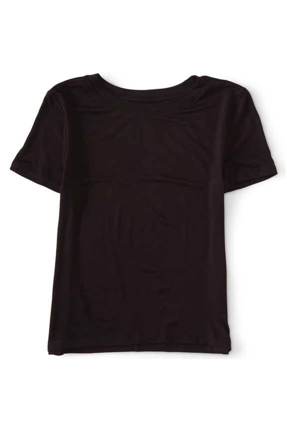 Aeropostale Womens Solid Basic T-Shirt, Black, Juniors, Small