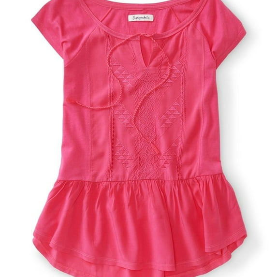 Aeropostale Womens Solid Color Peasant Knit Blouse, Pink, Juniors, X-Small