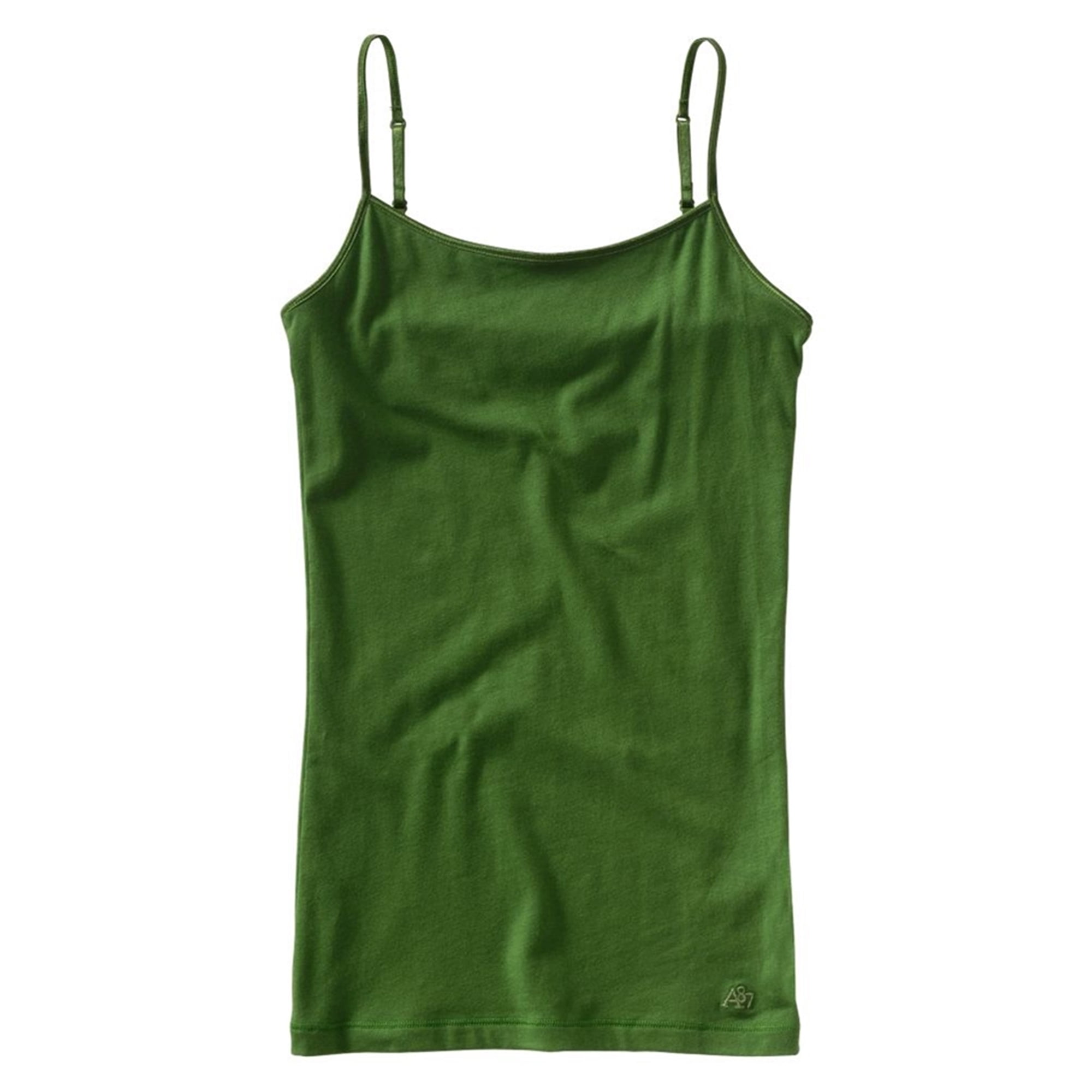 Women Basic Seamless Slim Fit Longline Undershirt Spaghetti Camisole Tank  Top with Adjustable Straps (Bright Green, LXL)