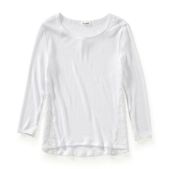 Aeropostale Womens Solid Ls Knit Sweater, White, Medium