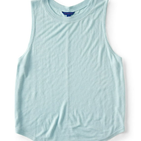 Aeropostale Womens Solid Muscle Tank Top, Blue, Juniors, Large
