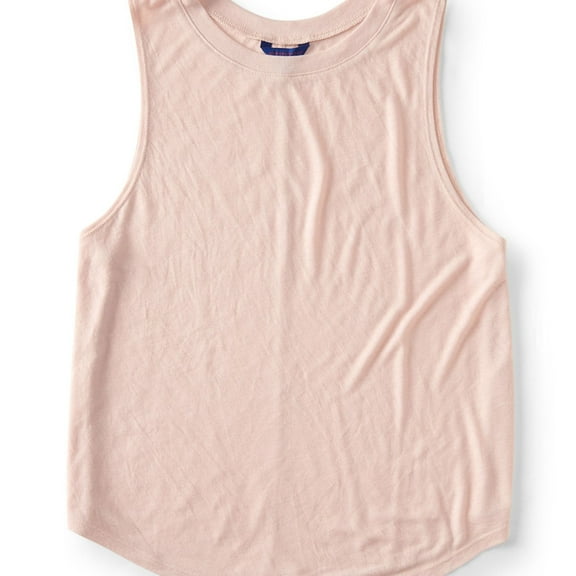 Aeropostale Womens Solid Muscle Tank Top, Pink, Juniors, Large