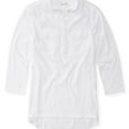 thumbnail image 1 of Aeropostale Womens Solid Popover Henley Shirt, White, Juniors, Large, 1 of 1
