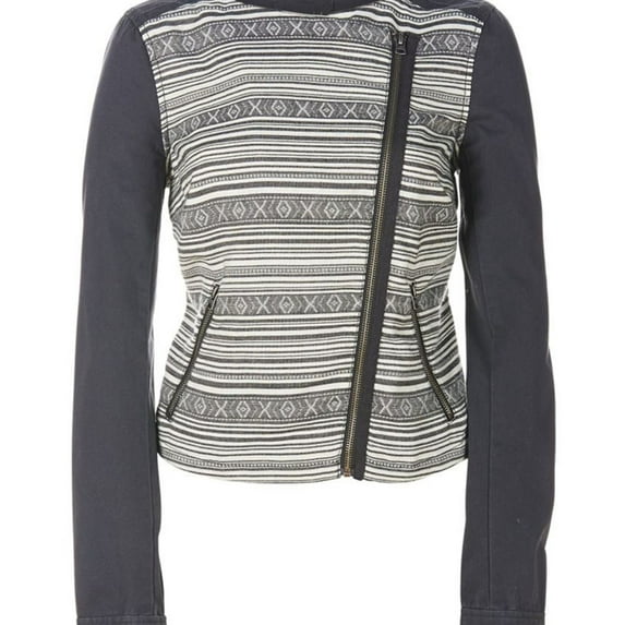 Aeropostale Womens Southwest Cropped Jacket, Grey, Juniors, Medium