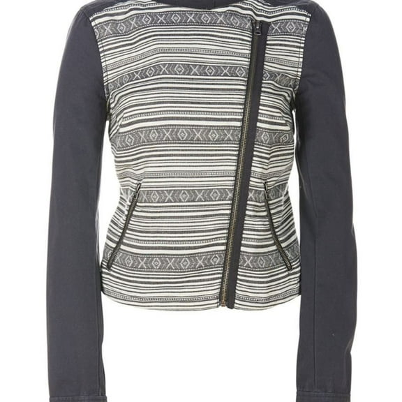 Aeropostale Womens Southwest Cropped Jacket, Grey, Juniors, Small