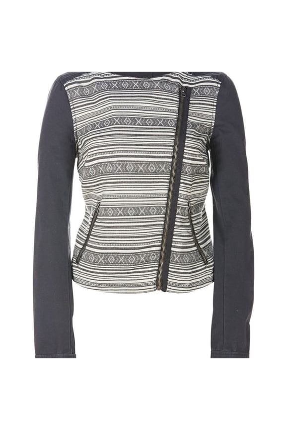 Aeropostale Womens Southwest Cropped Jacket, Grey, Juniors, X-Small