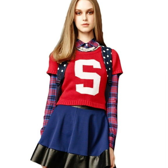 Aeropostale Womens Spencer Cropped Knit Sweater, Red, Juniors, X-Large