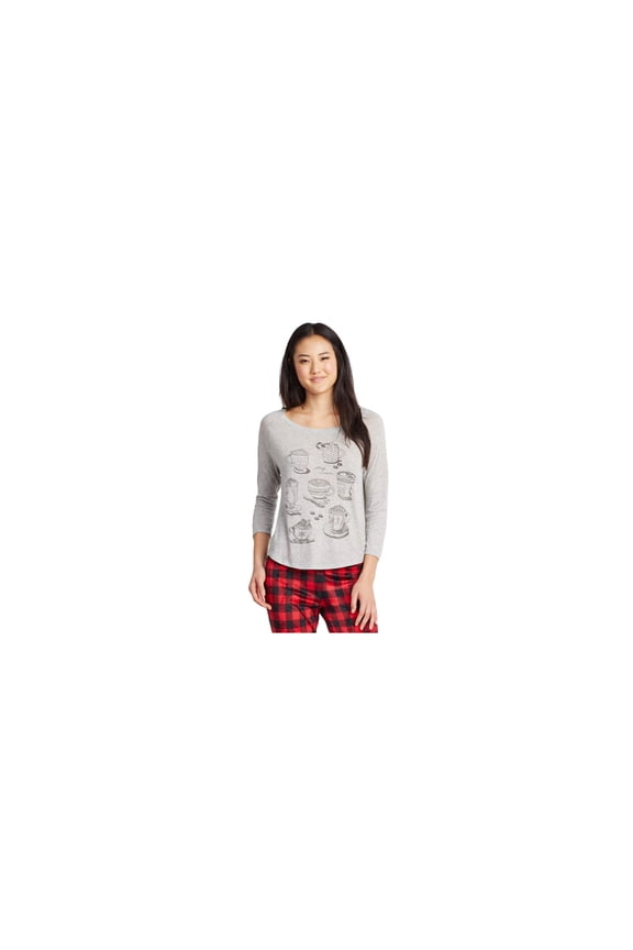 Aeropostale Womens Stay Warm Pajama Sleep T-shirt, Grey, X-Small