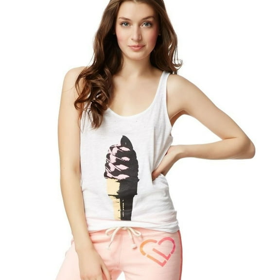 Aeropostale Womens Strap Back Tank Top, White, Juniors, Medium