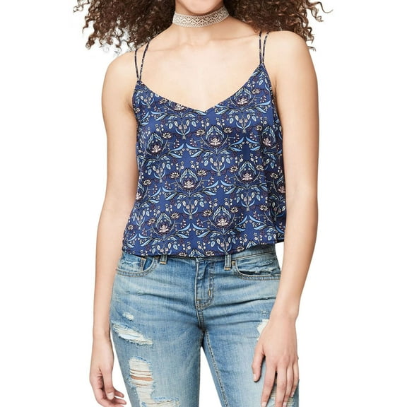 Aeropostale Womens Strappy Cami Tank Top, Blue, Juniors, Medium