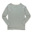 thumbnail image 1 of Aeropostale Womens Striped Boat-Neck Graphic T-Shirt, Grey, Juniors, X-Small, 1 of 1